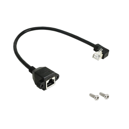 SinLoon RJ45 Ethernet Adapter Cable 90 Angle Right Male to Famale Ethernet Switch Adapter Cable for CAT 5/CAT 6 LAN Ethernet Socket Connector Adap...