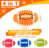 4.3” Dog Squeaky Ball Toys 4 Pack, Interactive and Durable Spiky Dog Toy for Medium Large Dogs with Rugby Shape, Built-in Squeaker for Teeth Clean...