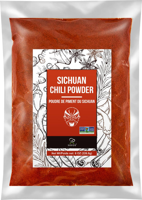 Soeos Premium Sichuan Chili Powder 8oz(226g),All Natural,Asian Chili Powder,Savory Spicy Red Chili Powder from Dried Chillies,Chilli Powder,Chili ...