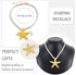 Dcfywl731 Starfish Necklace Seashell Necklace for Women Gold Beach Charm Necklace Trendy Layered Shell Conch Necklace Summer Surfer Neclace Beach ...