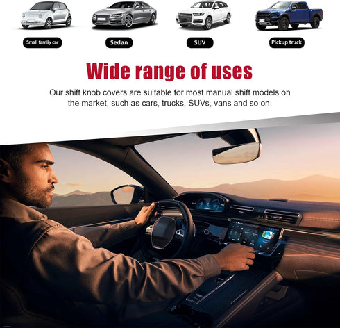 Car Shift Knob Dust Cover, Universal Leather Shifter Lever Knob Boot Protector, Dustproof Gear Shift Cover for Most Manual/Automatic Vehicles, Int...
