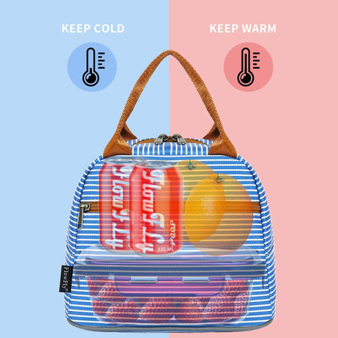 FlowFly Insulated Lunch Cooler Bag - Tote Bag Organizer for Women/Men, Royal...