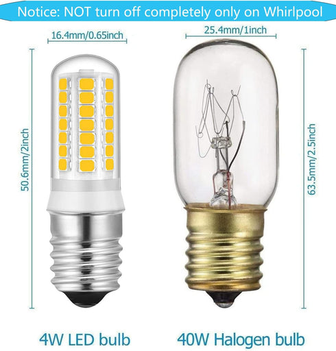 E17 LED Microwave Oven Appliance Whirlpool Bulb,8206232A 40W Equivalent Light Bulbs 2-Pack (Daylight White 6000K)...