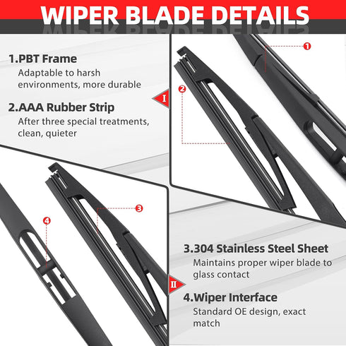 OTUAYAUTO 76720STXA01 Rear Wiper Arm Blade Kit - Replacement for Acura MDX 2014-2017...