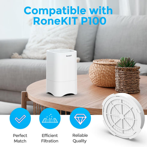 1-Year Pack Air Purifier Replacement Filter for P100, True HEPA Filter, 4 Pack...