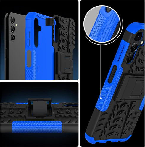 for Samsung Galaxy A15 5G Case with 2 Pack Screen Protector,Military Grade Shockproof, Heavy Duty Robust Bumper Cover with Kickstand for Galaxy A1...