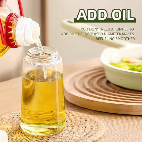 16oz Olive Oil Dispenser for Kitchen, 2 in 1 Olive Oil Dispenser and Oil Sprayer, Olive Oil Dispenser Spray Bottle with Brush, Oil Sprayer for Coo...