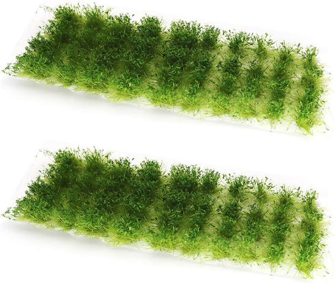 80 Pcs Green Bushy Tufts Lowland Shrubs Tuft Static Grass Vegetation Groups Railway Artificial Grass War Gaming Terrain Decoration Railroad Scener...