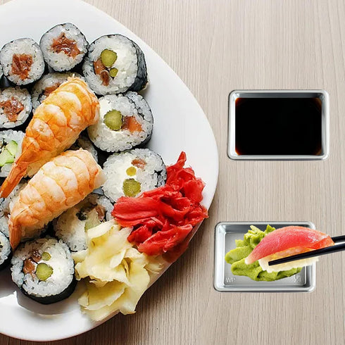100 Pcs Plastic Disposable Sauce Dishes, Dipping Soy Sauce Seasoning Plate Bowls, Mini Condiment Appetizer Tray for Sushi Soy Mustard Vinegar Ketc...