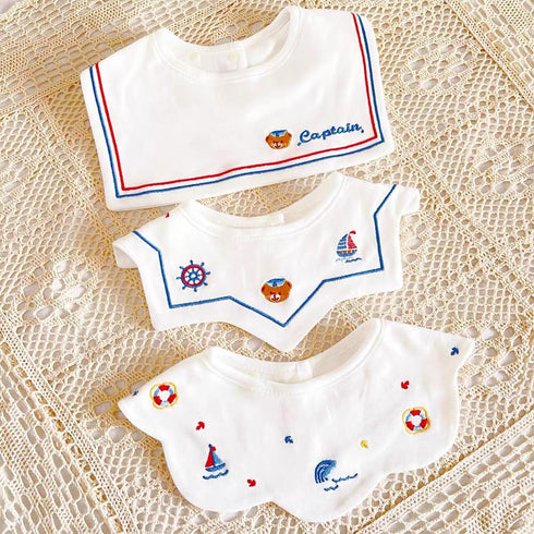 3 Pack 360° Rotate Pure Cotton Baby Bibs, Newborn Muslin Bibs For Teething And Drooling,Unisex Baby Bibs For Toddler, Adjustable With Snaps, Super...