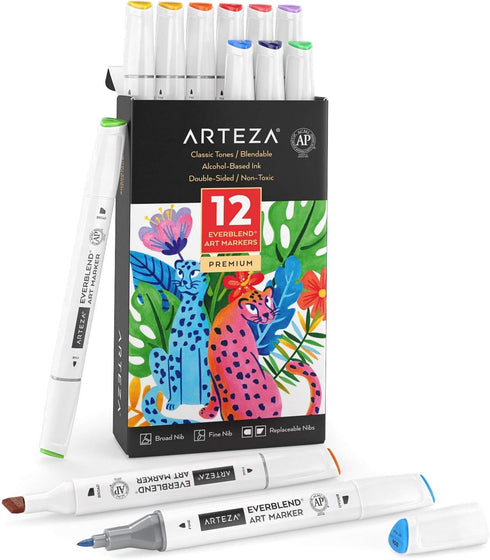 Arteza EVERBLEND Ultra MRKR, Set of 12, Bright Tones...