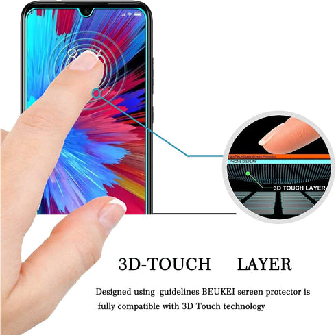 (3 Pack) Compatible for Xiaomi Redmi Note 8 Pro Tempered Glass Screen Protector (6.53 inches), Glass with 9H Hardness, with Lifetime Replacement W...