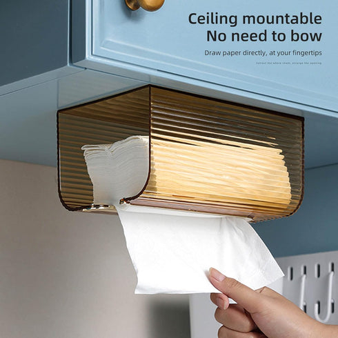 Acrylic Paper Towel Holder, Wall Mounted Paper Towel Dispenser, Adhesive Tissue Box Guest Napkin Countertop Paper Towel Holder for Bathroom(White)...