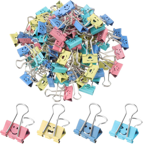 Binder Clips, 100Pcs Colorful Cute Binder Paper Clips,Small Paper Clamps,0.75 Inch for Office School and Personal Use...
