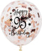Rose Gold 95th Confetti Latex Balloons, Woman Happy 95 Years Birthday Party Balloon Decoration With Confetti, 12in, 16 Pack...
