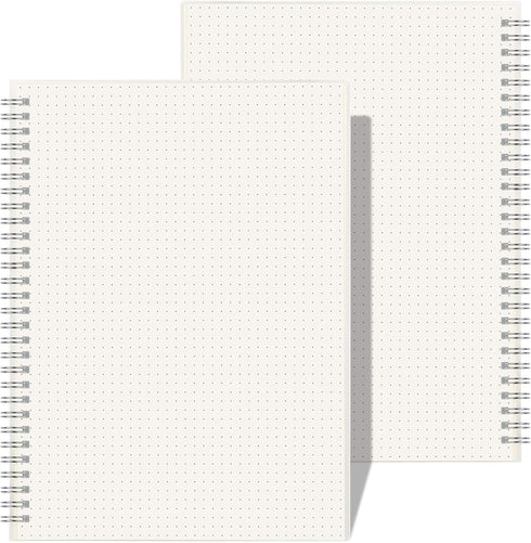 RETTACY Bullet Dotted Journal 2-Pack - B5 Dotted Grid Spiral Notebook with 160 Pages per Pack, 100 GSM Premium Acid-Free Paper, Bullet Journaling,...