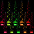 Sumind Neon Party Supplies Neon Balloons Black Light Balloons Decorations Glow in the Dark Party Supplies Streamers Hanging Swirls for Adults...