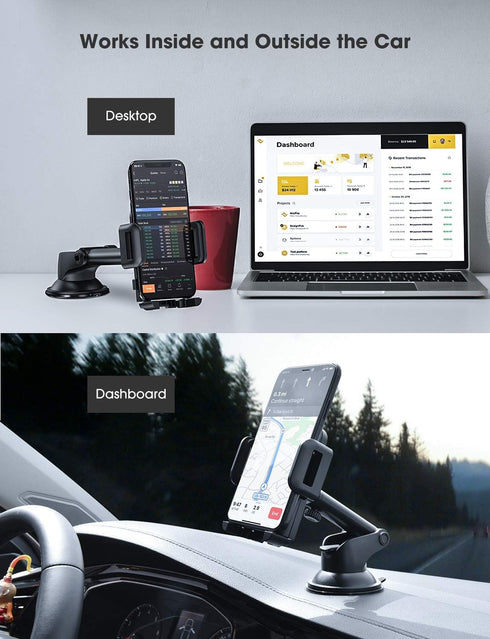 Phone Mount for Car,Car Phone Holder Mount with Strong Suction Cup Dashboard Windshield Phone Mount Compatible with iPhone 14 13 12 11 Pro Max, Ga...