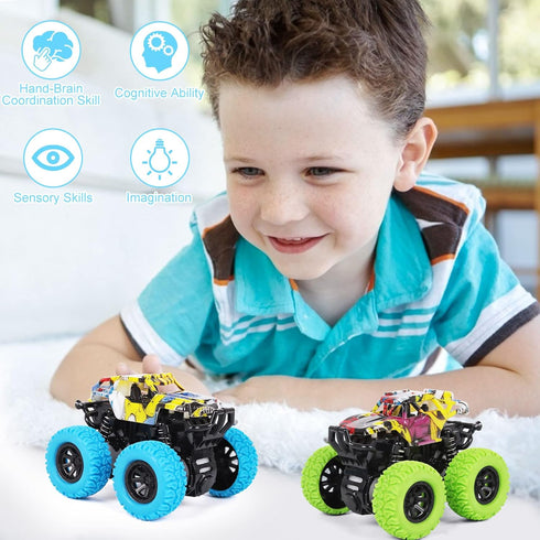 M SANMERSEN 2 Pack 360° Rotating Monster Truck Toys for 3-5 Year Old Boys and Girls - Toddler Car Toys Gifts...