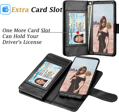 Samsung Galaxy S8 Wallet Case, Samsung S8 Case Wallet Case PU Leather Wallet Magnetic Flip Kickstand Protective with 9 Card Holder Cover Detachabl...