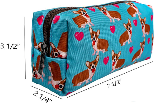 LParkin Kawaii Corgi Dogs Large Capacity Cute Gadget Canvas Pencil Case Pen Bag Pouch Box Stationary Case Makeup Cosmetic Bag...