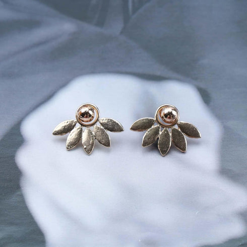 Vintage Lotus Ear Jacket Earrings Gold Lotus Jacket Earrings Lotus Ear Climber Earrings Front Back Earrings Jewelry for Women and Girls...
