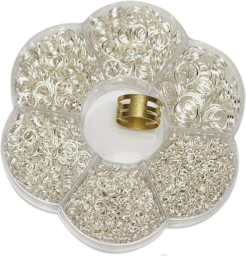 Chenkou Craft 1 Box 6 Sizes 2000pcs Open Jump Ring & Ring Jewelry Keychain Making from 4mm to 10mm with 1 pc Jump Ring Open/Close Tool and 1 pc Cl...