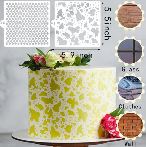 Cubist Stencils for Painting on Wood, Mixed Media Texture Stencils for Crafts Reusable Wood Burning Drawing Paint Geometric Brick Leopard Stencils...