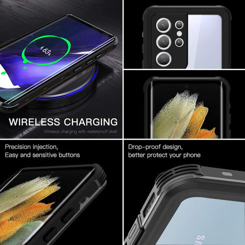 Samsung Galaxy S21 Ultra Waterproof Case, Galaxy S21 Ultra Case with Screen Protector, Heavy Duty Protective IP68 Waterproof Case for Samsung Gala...