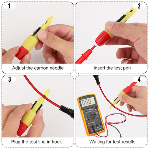 4pcs Wire Piercing Probe Kit, Wire Probe Insulation Piercing Clip Piercing Probes for TP81 Multimeter Wire Piercing Tool for Voltage Voltmeter The...