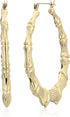 Betsey Johnson Womens Bamboo Hoop Earrings...