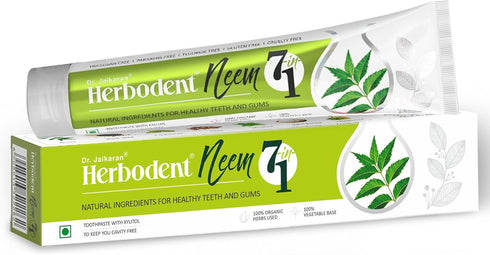 Herbodent® NEEM 7 in 1 Toothpaste-Organic Herbs-Neem, Black Seed & Xylitol for Anti Cavity-Cardamom & Mint for Taste & Freshness-Baking Soda for E...