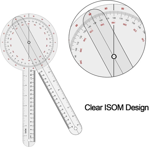 OIIKI 2PCS Goniometer Set,12" Goniometer, 360 Degree 12" Goniometer (Plastic)...