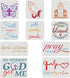 FINGERINSPIRE 10 Pcs 3 Size Christian Stencil Plastic Butterfly Pray Church Pattern Stencil Faith Hope Love,God is Good, Large Bible Sign Motivati...
