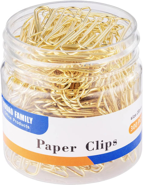 Paper Clips, 300-Count, Paperclips, Paper Clip, Gold Paper Clips, 1.1 Inch (28mm) Small Paper Clips...