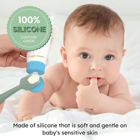 Baby Butt Paste Spatula - 4 Pack Diaper Cream Spatula Applicator Silicone Baby Butt Paste Spatula for Babies, Newborn, 2 x Large Size, 2 x Small S...