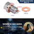 M14 x 1.5 Magnetic Oil Drain Plug, Stainless Steel Sump Drain Nut Bolt with 5 Crush Washer Gaskets, Leak-proof Oil Drain Plug Replacement for Most...