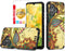TJS Compatible for Boost Mobile Celero 5G + Plus 2024 (3rd Version) Case, Tempered Glass Screen Protector, Hybrid Shockproof Metallic Brush Finish...