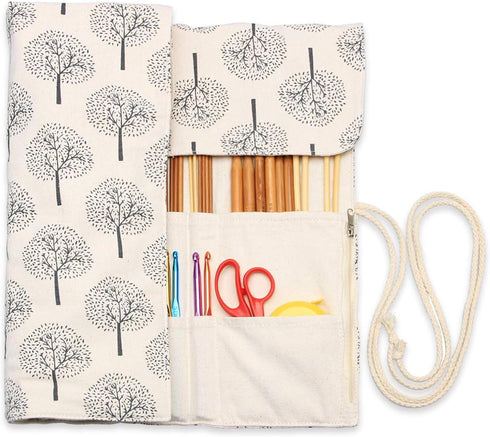 Teamoy Knitting Needles Holder Case(up to 14 Inches), Rolling Organizer for Straight and Circular Knitting Needles, Crochet Hooks and Accessories,...