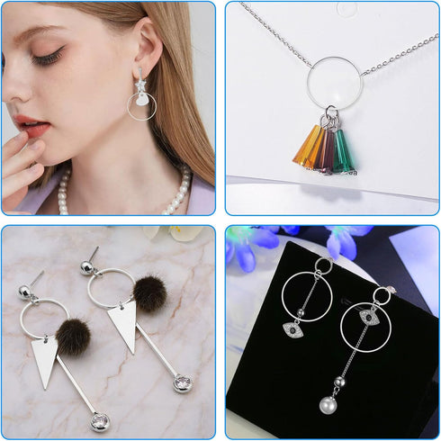 80Pcs Earring Hoops for Jewelry Making, 40mm Earrings Beading Hoop Earrings Findings Hypoallergenic Round Circle Hoop Earrings Open Bezel Pendant ...