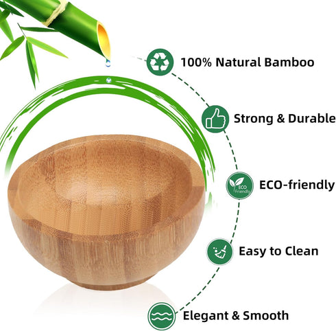 Dipping Bowls Set, Small Bamboo Dipping Sauce Cups for Soy Sauce/Condiment/Salad/Snacks, Reusable Round Side Dish Bowls for Gourmet Oil Dipping Sp...