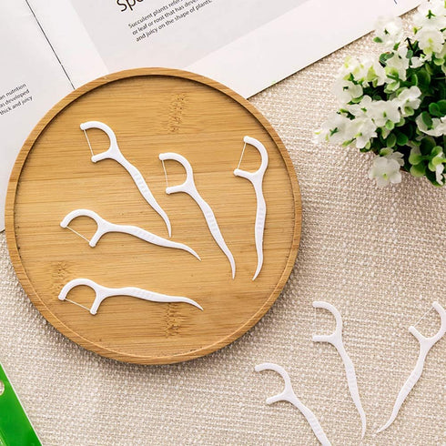 100 PCS White Dental Floss Picks Clean Floss Picks Toothpicks Oral Care Floss...