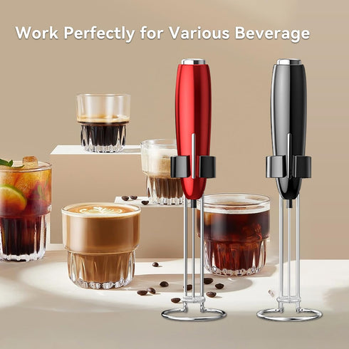 Milk Frother Handheld, Kitchen Powerful Electric Foam Maker with Stand, Battery Powered Foamer Blender Drink Mixer for Coffee Latte Cappuccino Hot...