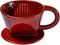 Asayu Japan Ceramic Coffee Pour Over Maker Set in Chrome Red, Slow Brewing Paper Filter Holder and Dripper with 3 Holes for Coffee and Tea (Coffee...
