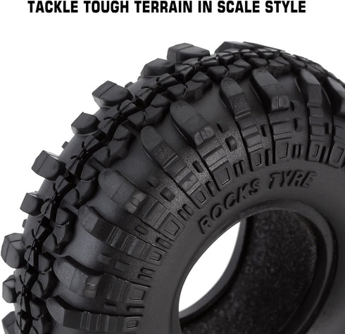 INJORA RC Tires 1.9inch 4Pcs RC Rubber Tyre Set Wheel Tires for 1:10 RC Crawler Axial SCX10 90046 SCX10 III AXI03007 Tamiya CC01 D90 D110...