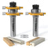 Professional 2 PCS Tongue and Groove Router Bit Set 1/2 Inch Shank, 3 Teeth T Shape Wood Milling Cutter Woodworking Tools, Matched Oak Hardwood Fl...