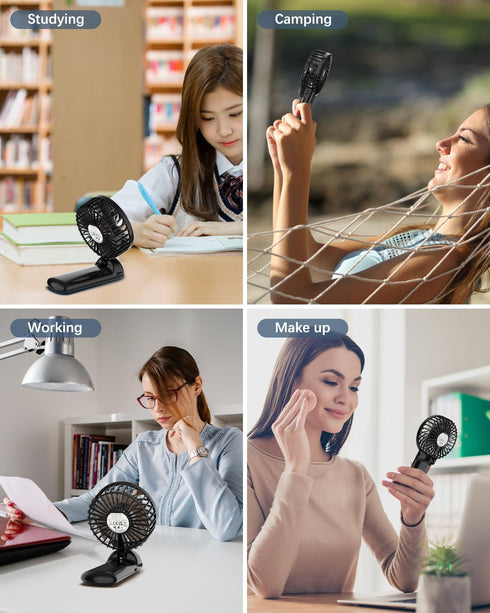 Portable Fan Handheld Fan, Mini Hand Held Fan, 6-15H Cooling Small Personal Fan, 180° Foldable Mini Desk Fan with 4 Quiet Speed, Neck Fan w/Lanyar...