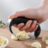Garlic Press Rocker, Stainless Steel Garlic Mincer Crusher Professional Kitchen Gadgets Garlic Chopper with Ergonomic Handle, Silicone Garlic Peel...