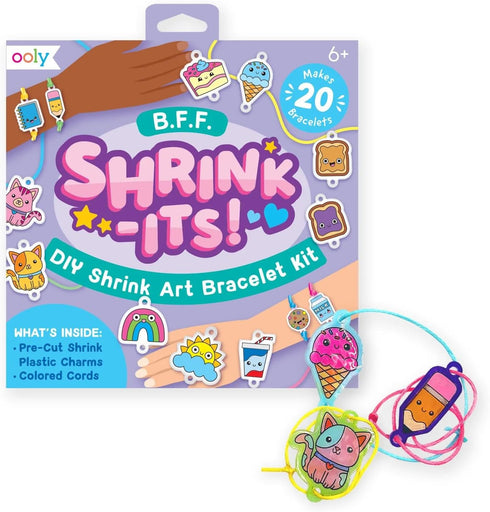 Ooly Shrink-Its! 24 PC DIY Shrinking Art Bracelet Kit That Creates BFF Bracelets, Includes 20 Plastic Pre Cut Charms and More! No Mess Art for Kid...