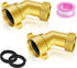 45 Degree Hose Elbow, 3/4'' GHT Garden Hose Elbow, Brass Water Hose Elbow for RV, Water Hose Connectors with Male to Female Port, 45 Degree Hose E...